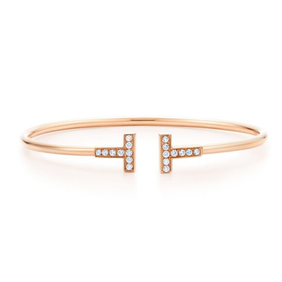 Rose Gold Diamond Wire Bracelet-NWT - Picture 1 of 6